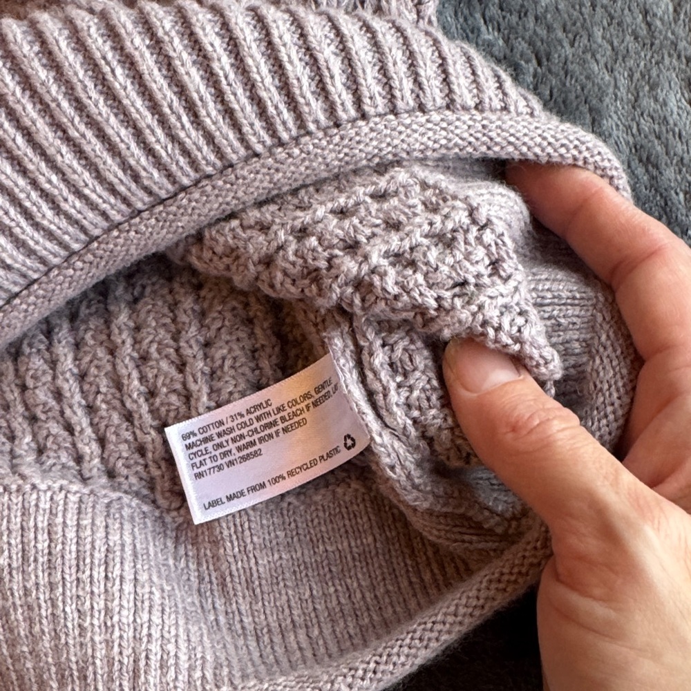 Cozy Knit Sweater in Taupe/lavender - Picture 3 of 3